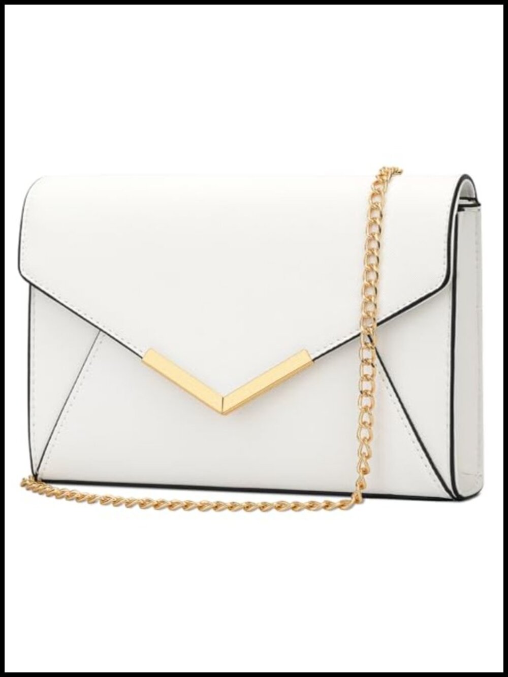Evening Clutch Purse Faux Leather Flap Crossbody Formal Wedding Handbag